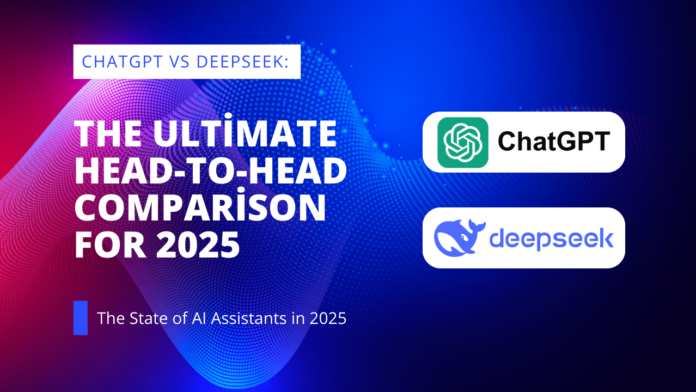 Side-by-side comparison of ChatGPT and DeepSeek AI assistants with performance metrics